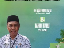 Plt. Kepala Dinas Pendidikan, Pemuda & Olahraga, Kab. Banggai Laut, IRSAN A. MAMMAK, S. Pd.,M.M. Mengucapkan: Selamat Natal 25 Desember 2025 & Menyongsong Tahun Baru 2026.