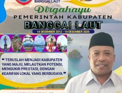 Kepala Dinas Pariwisata & Kebudayaan (Disparbud) Kab. Banggai Laut, LAODE KAIMUDIN, S.E. Mengucapkan: Selamat HUT – BANGGAI LAUT Ke-13.