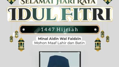 Kepala Dinas, MULYADI MOJANG, S.T., M.T, Beserta Segenap Staf & Jajaran Dinas Pekerjaan Umum dan Penataan Ruang (PUPR), Kab. Banggai Laut. Mengucapkan: Selamat “IDUL FITRI” 1447 Hijrah, Mohon Maaf Lahir & Batin.
