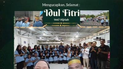 Mitra / Perwakilan Yayasan,  NURWAHIDA, S.Pd dan FADLI SAMSU, S.H.,M.H, Beserta Jajaran & Petugas SPPG YAYASAN PELITA PERABU BERJAYA INDONESIA, Tinakin Laut, Kec. Banggai, Kab. Banggai Laut. Mengucapkan: Selamat “IDUL FITRI” 1447 Hijrah, Mohon Maaf Lahir & Batin.