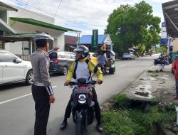 Upaya Tekan Laka Lantas, Personel Polres Banggai Kepulauan Siaga di Titik Rawan Pagi Hari