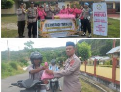 Aksi Humanis Polsek Tinangkung, Sapa Pengendara Lewat Pembagian Paket Takjil Ramadhan