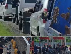 Diduga Ada Pembiaran, Antrian Panjang & Kelangkaan BBM Terjadi di SPBU Lompio Balut