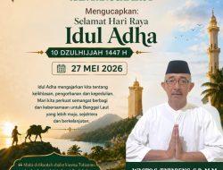 Keluarga Besar DINAS PERTANIAN & PANGAN Kab. Banggai Laut Mengucapkan: Selamat Hari Raya “IDUL ADHA” 27 Mei 2026, Mohon Maaf Lahir & Batin.