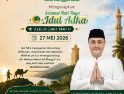 Keluarga Besar DINAS KEPENDUDUKAN & PENCATATAN SIPIL (DUKCAPIL) Kab. Banggai Laut, Mengucapkan: Selamat Hari Raya “IDUL ADHA” 27 Mei 2026, Mohon Maaf Lahir & Batin.
