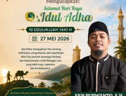 Keluarga Besar SPPG INOVASI MUDA MANDIRI, Mengucapkan Selamat Hari Raya “IDUL ADHA” 27 Mei 2026, Mohon Maaf Lahir & Batin.