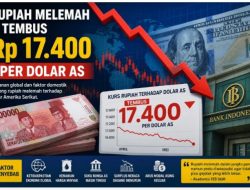 Rupiah Melemah, Tembus Rp17.400 per Dolar AS