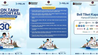 DISKON TIKET KAPAL PELNI 30 PERSEN UNTUK LIBUR SEKOLAH 2026