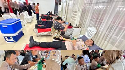 Semangat Pengabdian, Perwira SIP 55 Polda Sulteng Warnai Bakti Kesehatan Hari Bhayangkara Ke-80