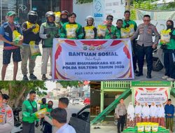 Momentum Hari Bhayangkara ke-80, Ditbinmas Polda Sulteng Bagikan Beras & Sembako kepada Masyarakat
