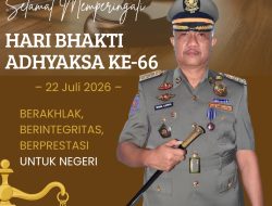 Satuan Polisi Pamong Praja Kabupaten Banggai Laut, Mengucapkan: Selamat Memperingati Hari BHAKTI ADHYAKSA Ke-66. “Berahlak, Berintegritas, Berprestasi UNTUK NEGERI.”