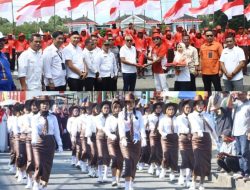 BUPATI SOFYAN KAEPA PADA KEGIATAN GERAK JALAN PERAYAAN JELANG HUT-81 RI