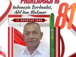 Ketua DPC Partai GERINDRA Kab. Banggai Laut, SADI LAATO. Mengucapkan Dirgahayu Republik Indonesia ke-81, Tahun 2026.