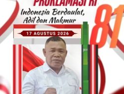 Sekretaris DPC Partai GERINDRA Kab. Banggai Laut, HERNO TAMRIN. Mengucapkan Dirgahayu Republik Indonesia ke-81, Tahun 2026.