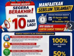 Program Insentif Pajak Kendaraan Bermotor Sulteng Segera Berakhir, Masyarakat Diminta Manfaatkan Kesempatan