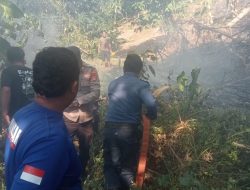 Kebakaran Lahan Dekat Permukiman Warga, Damkar Banggai Laut Bergerak Cepat