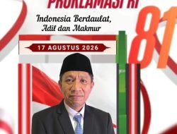 Kepala Dinas Pekerjaan Umum dan Penataan Ruang (PUPR) Kab. Banggai Laut, MULYADI MOJANG, S.T.,M.T. Mengucapkan Dirgahayu Republik Indonesia Ke-81, Tahun 2026.
